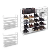 Szafki na buty - relaxdays 3 x stojak na buty na 20 par butów biały - miniaturka - grafika 1