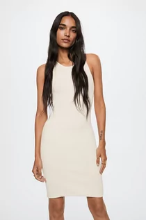 Sukienki - Mango sukienka Pasi kolor biały mini dopasowana - grafika 1