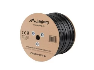 LANBERG Kabel FTP Kat.5E CU 305m drut outdoor żelowany (LCF5-30CU-0305-BK) - Kable miedziane - miniaturka - grafika 4
