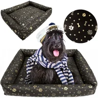 Legowiska dla psów - Legowisko Dla Psa Kanapa Posłanie 115X95 Cm Wodoodporne Poduszki Pikowane Kość Złota - miniaturka - grafika 1