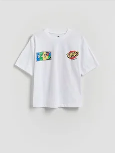 Reserved - Bawełniany t-shirt - biały - Koszulki dla chłopców - miniaturka - grafika 1