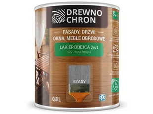 Drewnochron 2w1 Lakierobejca Szary 0,8L drewna do - Lakiery do drewna - miniaturka - grafika 1