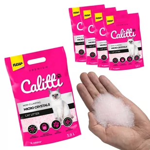 Calitti CALITTI Żwirek silikonowy Micro Crystals 3,8L x 4 = 15,2L CALITTI-MICRO-CRYSTAL-4PAK - Żwirek dla kotów - miniaturka - grafika 1