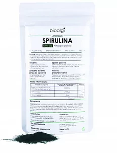 Bioalgi, Spirulina proszek, 150g - Witaminy i minerały - miniaturka - grafika 1