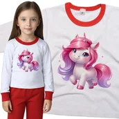 Piżamy dla dziewczynek - Piżama dziecięca Wesoły Różowy Fioletowy Jednorożec Dla Dziewczynki 98/104 - VoloDonum - miniaturka - grafika 1