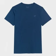 Koszulki sportowe męskie - Męski t-shirt basic 4F 4FWSS24TTSHM1154 - denim - miniaturka - grafika 1