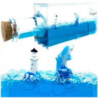 Figurki dekoracyjne - Butelka z żelowym płynem z figurkami delfin latarnia morska delfinek ozdoba - miniaturka - grafika 1