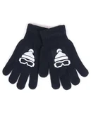Rękawiczki dla dzieci - Rękawiczki Chłopięce Pięciopalczaste Z Odblaskiem Czarne Z Goglami 14 Cm - miniaturka - grafika 1
