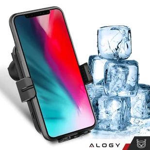 Uchwyt samochodowy automatyczny z ładowarką indukcyjną Qi na kratkę Alogy 15W do auta szybkie ładowanie czarny - Uchwyty samochodowe do telefonów - miniaturka - grafika 8