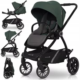 LEKKI WÓZEK SPACEROWY Spacerówka PRZEKŁADANE SIEDZISKO PRZÓD TYŁ 360° 2w1 0-22KG + AKCESORIA - Wózki dziecięce - miniaturka - grafika 1