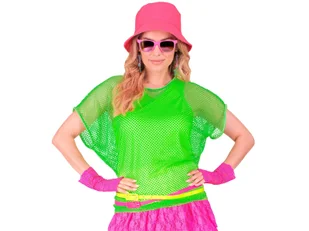 Koszulka kabaretka neonowa zielona - 1 szt. - Stroje karnawałowe - miniaturka - grafika 1