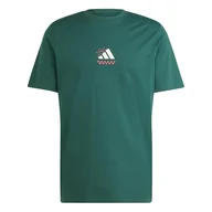 Koszulki męskie - adidas Mężczyźni Three Slice Life, Pizza Back Graphic Tee, Short Sleeve, Collegiate Green, 3XL - miniaturka - grafika 1