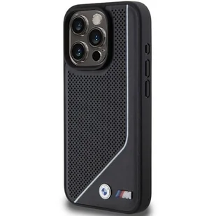 BMW BMHMP15X23PUCPK iPhone 15 Pro Max 6.7" czarny/black hardcase Perforated Twisted Line MagSafe - Etui i futerały do telefonów - miniaturka - grafika 1