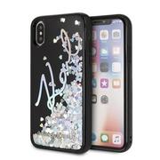 Etui i futerały do telefonów - Karl Lagerfeld Signature Glitter Iridescent - Etui iPhone Xs / X (Glitter Sequins) KLHCPXKSIGMU - miniaturka - grafika 1