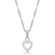 Wisiorki - Wisiorek srebrny serduszko z cyrkoniami - miniaturka - grafika 1