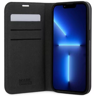 Karl Lagerfeld KLBKP14XSANKCPG iPhone 14 Pro Max 6.7" bookcase srebrny/silver Saffiano Karl & Choupette - Etui i futerały do telefonów - miniaturka - grafika 4