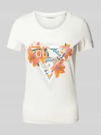Koszulki i topy damskie - T-shirt z nadrukiem z logo i motywem model ‘TROPICAL TRIANGLE’ - miniaturka - grafika 1