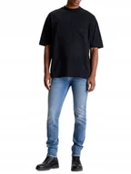 Spodnie męskie - CALVIN KLEIN JEANSY MĘSKIE RURKI NIEBIESKIE Z PRZETARCIAMI 33/32 6BA - miniaturka - grafika 1