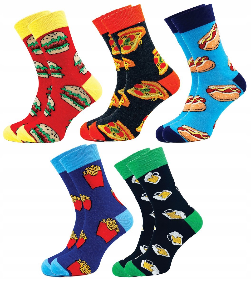5 Par Skarpety Męskie Śmieszne Bawełna Wysokie Skarpetki 40-43 BAWEŁNIANE A
