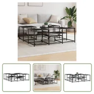 Ławy i stoliki kawowe - The Living Store stolik kawowy czarny 121x121x40 cm materiał drewnopochodny - miniaturka - grafika 1