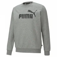 Bluzy sportowe męskie - Męska bluza dresowa nierozpinana bez kaptura PUMA ESS BIG LOGO CREW FL - miniaturka - grafika 1