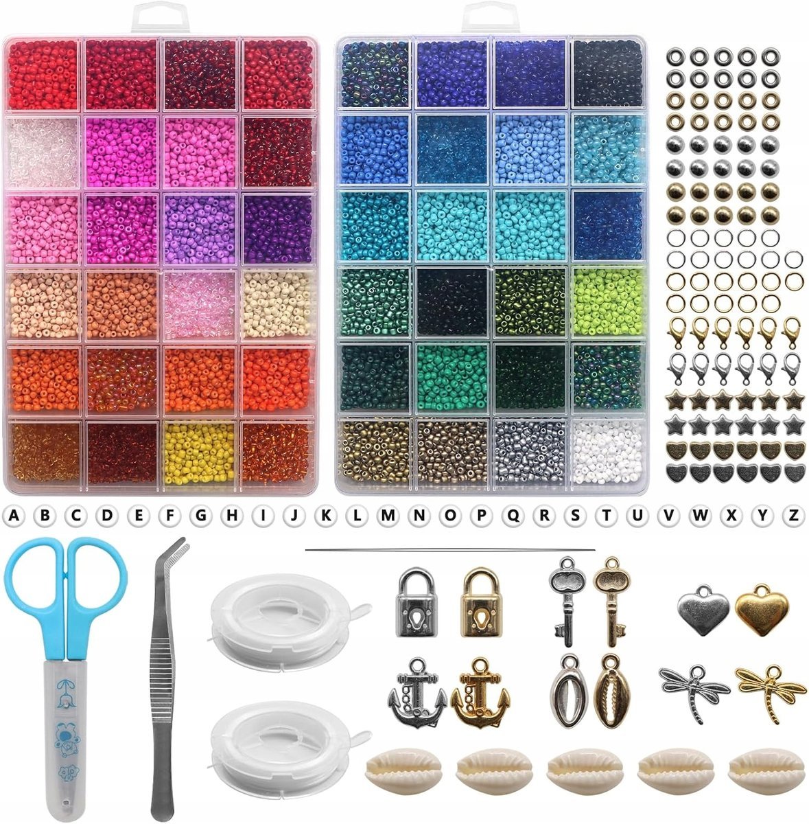 Koraliki do Wyrobu Biżuterii DIY Dekoracyjne Zestaw 48 kolorów 3mm 16450el.