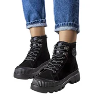 Botki damskie - Czarne botki ocieplane Big Star KK274522 - miniaturka - grafika 1