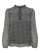 Bluzki damskie - ONLY BLUZKA DAMSKA Z WIĄZANIEM KWIATOWY WZÓR I RĘKAWY L JQA - miniaturka - grafika 1