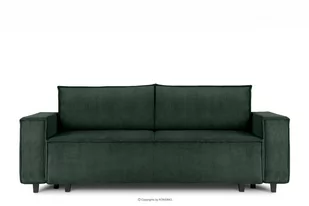 Sofa rozkładana 3 osobowa z pojemnikiem na pościel ciemnozielona NAPI - Sofy i kanapy - miniaturka - grafika 1