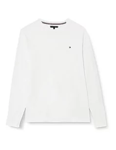 Tommy Hilfiger Koszulka męska z długim rękawem Bt-Tommy Logo T-shirt z długim rękawem, biały, XXL - Koszulki męskie - miniaturka - grafika 1