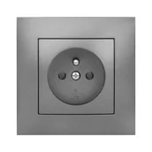Wyłączniki światła i elektryczne - LEDart ELEKTRO - PLAST pojedyncze z uziemieniem 2P + Z CARLA grafitowy ELEKTRO - PLAST - miniaturka - grafika 1