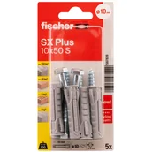 Wkręty - Kołek rozporowy SX Plus S z wkrętem 10 x 50 mm 5 szt. Fischer - miniaturka - grafika 1