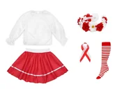 Dresy i komplety dla dziewczynek - ZESTAW NARODOWY BIAŁO-CZERWONY 134-140 5el - miniaturka - grafika 1