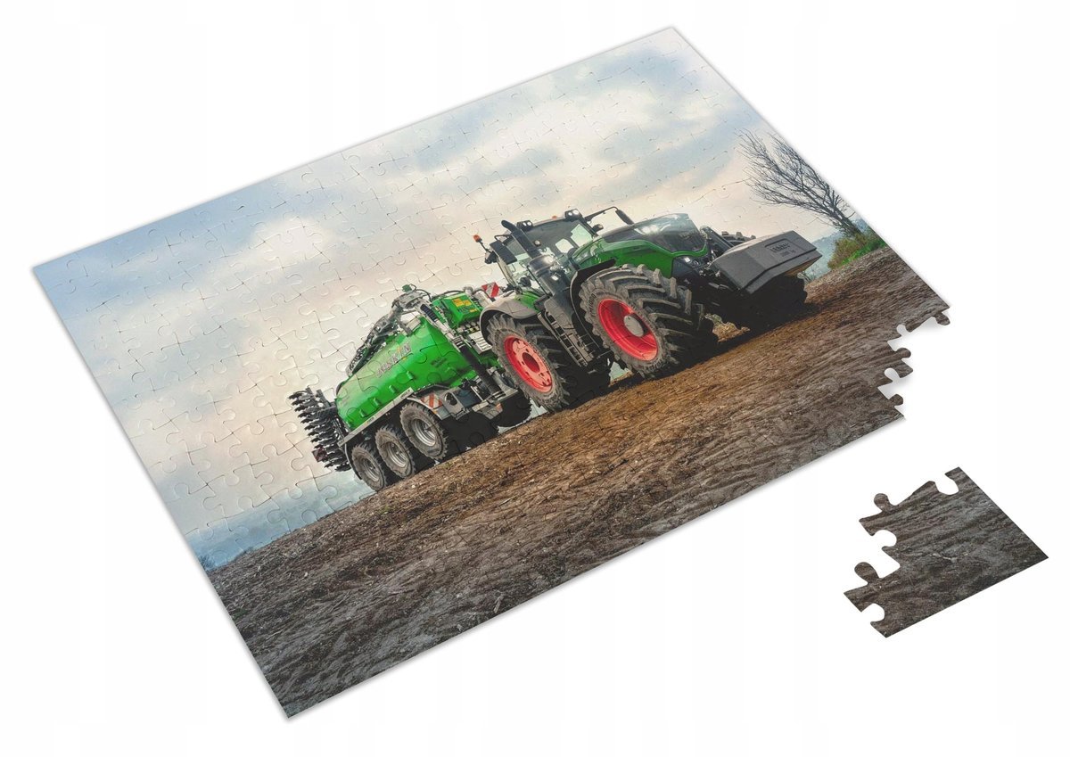 Puzzle Duży CIągnik Traktor Fendt + Imię pudełko A3 252 el. #2
