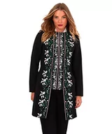 Kurtki damskie - Joe Browns Damska wyróżniająca się damska kurtka maxi z haftowanymi krawędziami wyróżniająca się, Czarny, 34 - miniaturka - grafika 1