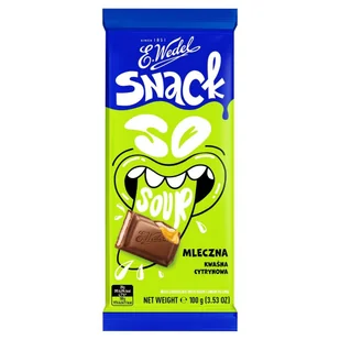 Czekolada Mleczna SNACK z kwaśnym nadzieniem cytrynowym 100 g E.Wedel - Czekolada - miniaturka - grafika 1