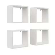 Półki do salonu - Komplet 4 półek kwadratowych, 34x18x30 cm, biały, mat - miniaturka - grafika 1