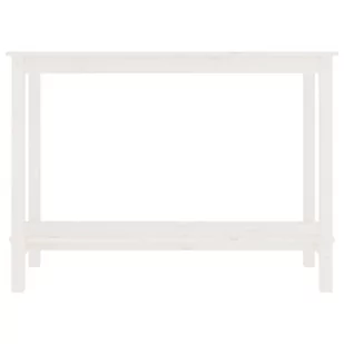 Lumarko Stolik konsolowy, biały, 110x40x80 cm, lite drewno sosnowe - Konsole i sekretarzyki - miniaturka - grafika 4