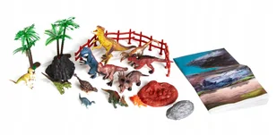 DINOZAURY FIGURKI 12 SZT + MATA I AKCESORIA WULKAN DRZEWA - Figurki dla dzieci - miniaturka - grafika 1