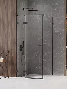 New Trendy Czarna kabina prysznicowa lewa 100x70 EXK-6861 Avexa Black XR - Kabiny prysznicowe - miniaturka - grafika 1