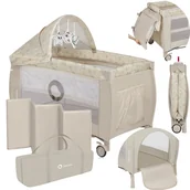 Łóżeczka i kojce - Łóżeczko turystyczne DWUPOZIOMOWE kojec ZESTAW AKCESORIÓW lionelo SVEN - miniaturka - grafika 1