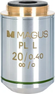 Mikroskop Magus Obiektyw MAGUS 20PLL 20/0,40 Plan L WD 8,80 mm - Mikroskopy i lupy - miniaturka - grafika 1