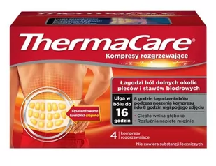 Thermacare Kompresy Rozgrzewające Na Plecy I Biodra 4 Sztuki - Apteczki i materiały opatrunkowe - miniaturka - grafika 1