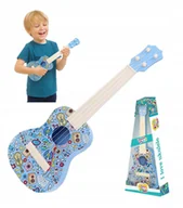Instrumenty muzyczne dla dzieci - Ukulele Zabawkowe Niebieskie W Wzory Nauka Gry Na Instrumencie Muzycznym - miniaturka - grafika 1
