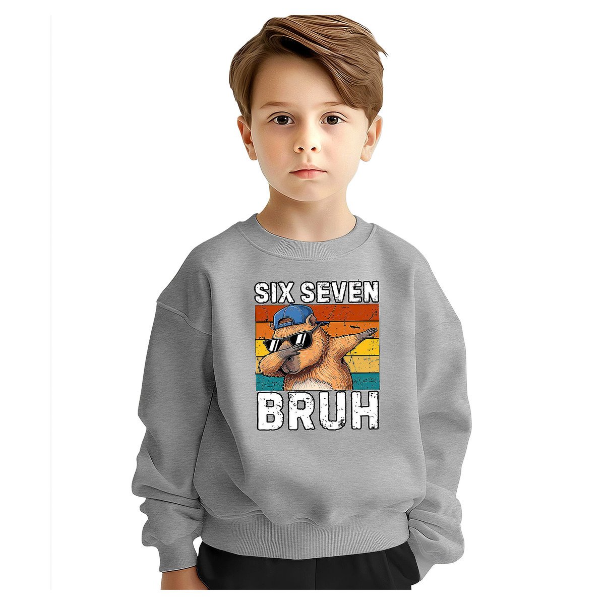 BLUZA DZIECIĘCA 67 SIX SEVEN VIRAL CAPYBARA 110-116 DLA CHŁOPCA DZIEWCZYNKI