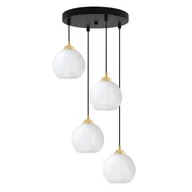 Lampy sufitowe - Lampa sufitowa wisząca okrągła Costa loft 4xE27 klosz kula biała/złota Light Home LH - miniaturka - grafika 1