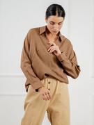 Bluzki damskie - Koszulowa bluzka z zaszewkami Azuri - miniaturka - grafika 1