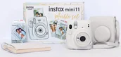 Aparaty natychmiastowe - Aparat natychmiastowy Fujifilm Instax Mini 11 Ice White  + wkład Blue Marble 10 szt. + pokrowiec + album - miniaturka - grafika 1