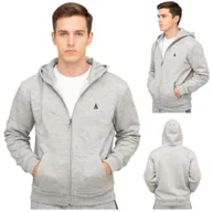 Bluzy męskie - Bluza Męska Rozpinana Ocieplana Szara Captain Mike 4XL - miniaturka - grafika 1