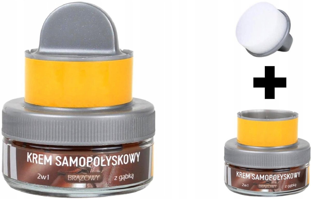 G10-33 Brązowa PASTA do butów ze SKÓRY LICOWEJ Krem SAMOPOŁYSKOWY Wosk + APLIKATOR 50 ml